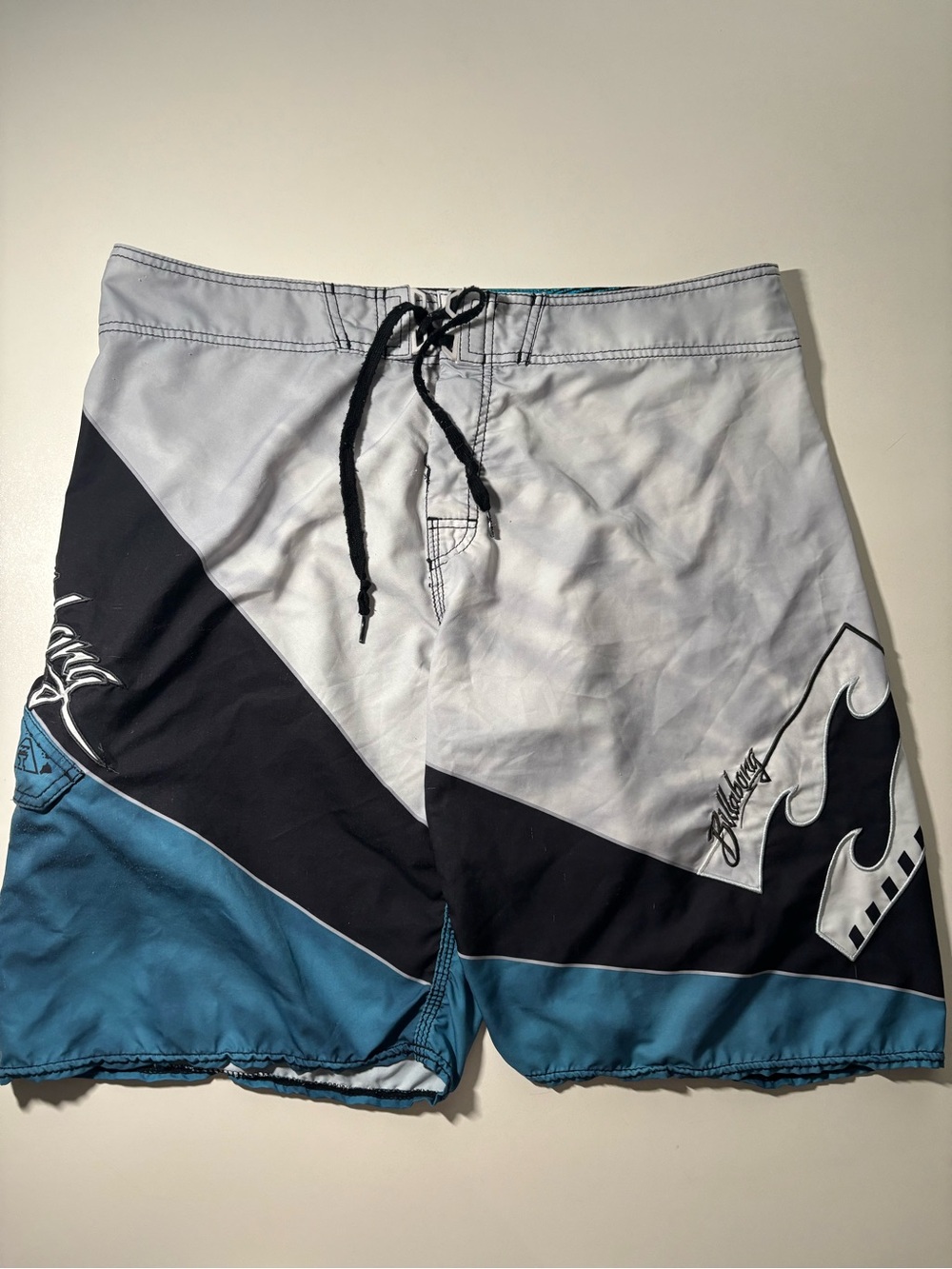 Andy irons billabong board shorts quad stretch faded wash colors